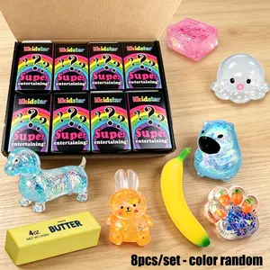 8pcs/set - New Unique Blind Box Stress Relieving Toy Set, Soft TPR Material, Sensory Set, Creative Slow Rebound Toy, Party Gift, Children and Adults Anxiety Relieving Stress Relieving Toy