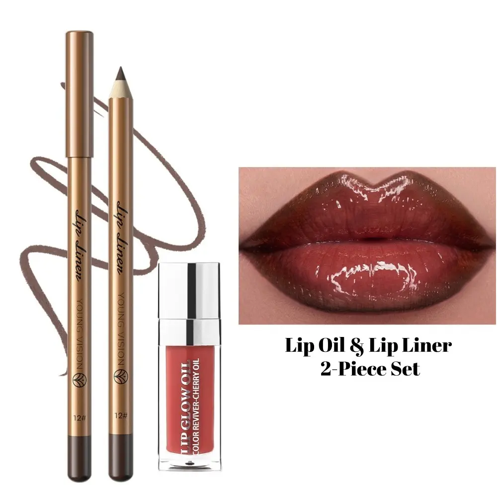 YOUNG VISION Lip Liner and Balm Set, Precise Lip Contouring, Prevents Smudging, Moisturizes Lips, Easy for Beginners, Thick Lip Look