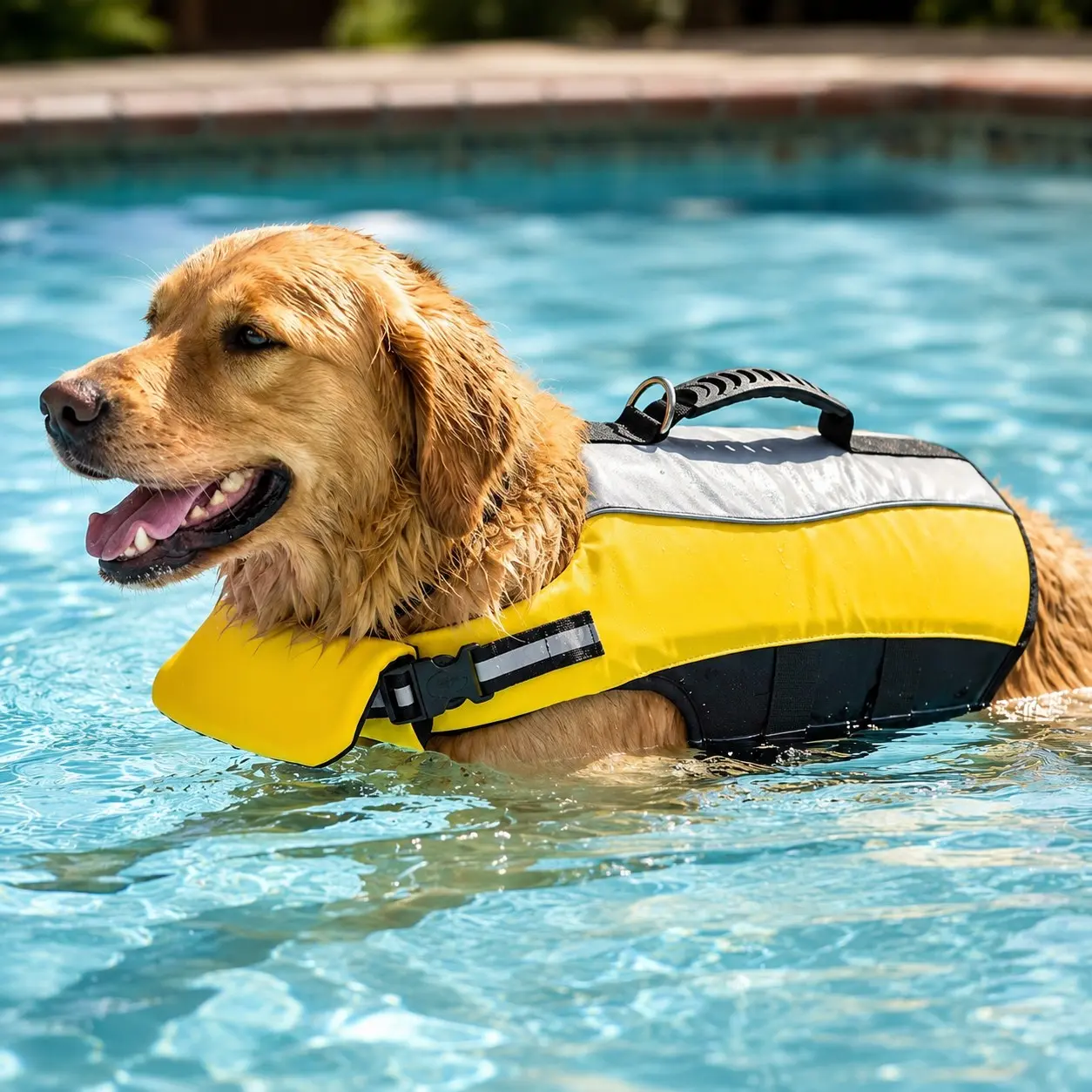 Koogal Dog Life Jacket High Buoyancy Pet Safety Vest with Rescue Handle and Chin Strap, Detachable Foam Swimwear, Reflective Float Coat for Dogs 8-90 Lbs