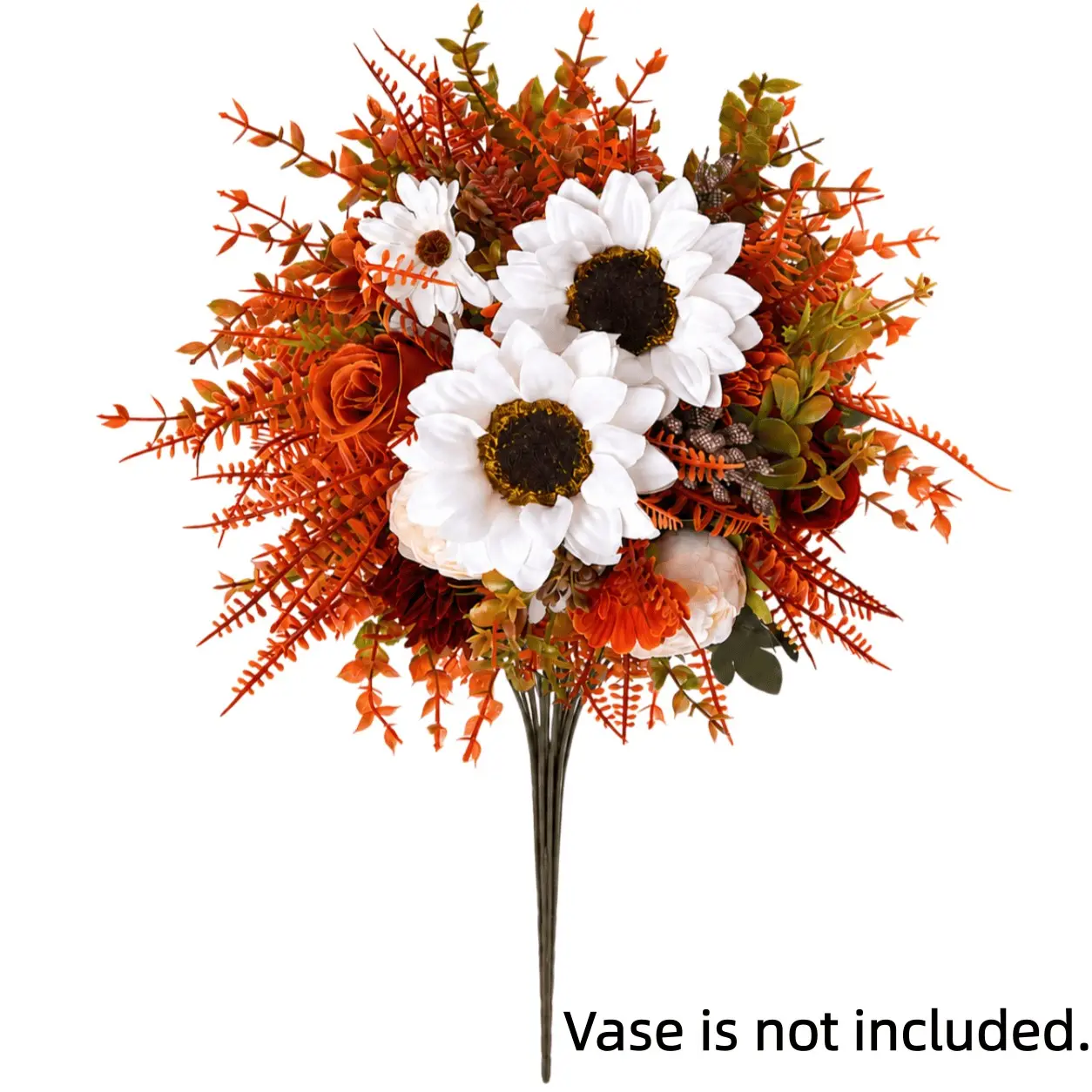 12pcs Fall Flower Bouquet, Sunflowers, Roses, Pampas Grass, Eucalyptus, Home Decor, Thanksgiving, Harvest Season