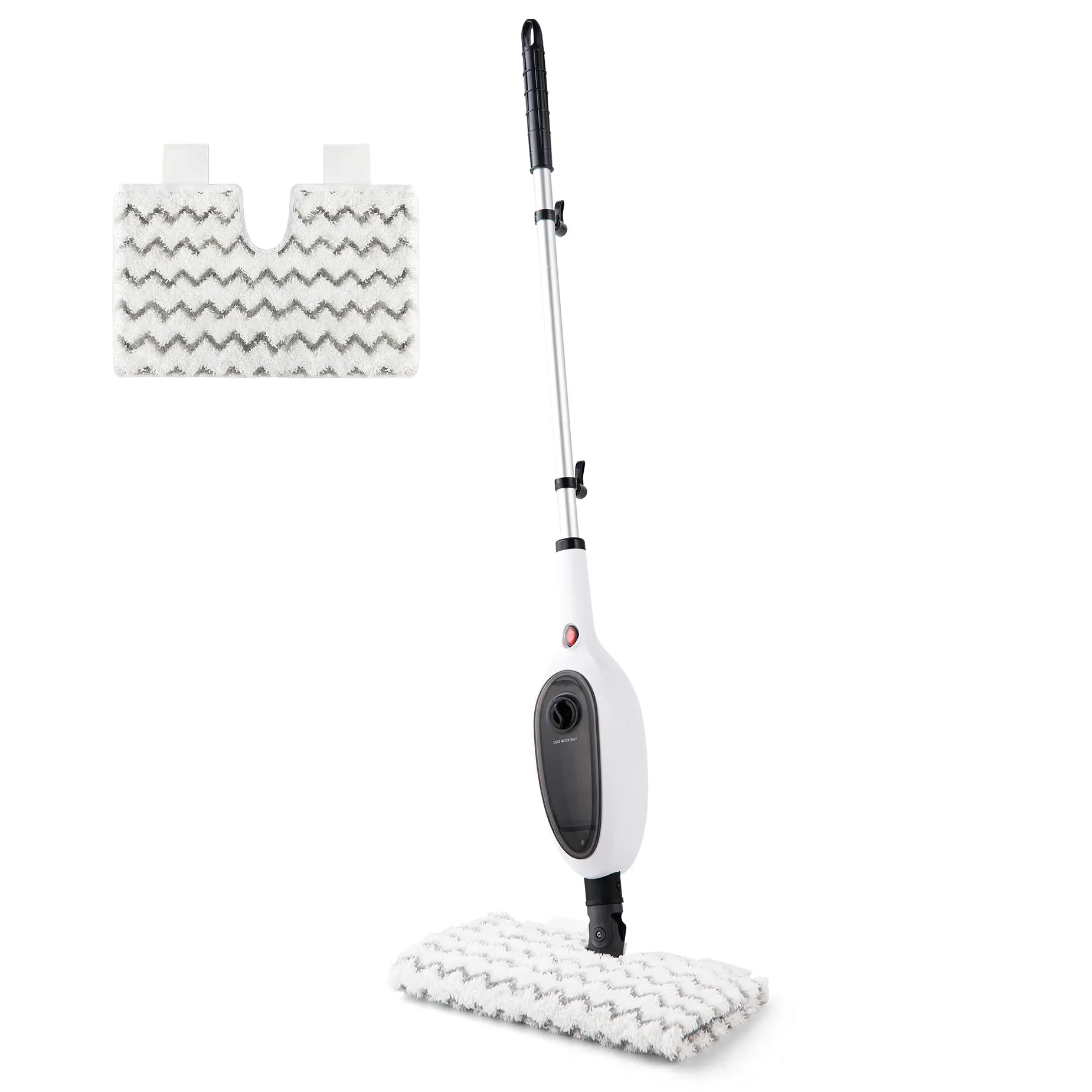 ARCH Steam Mop for Floor Cleaning, 1200W Fast Heating 15S, Double-Sided Flip Design, 10-in-1 Steam Cleaner with Attachments for Hardwood Tile Kitchen Living Room, Lightweight 4.42lb, 23ft Cord, White, White Color Options, Plastic/Steel Material