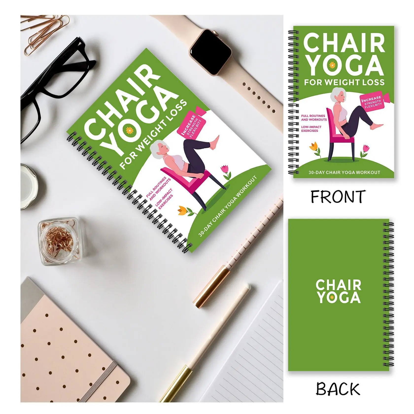 Cross-Border New Yoga Home Fitness Plan Notebook, Portable Design, Ideal for Tracking Workouts, Perfect Gift for Health Enthusiasts