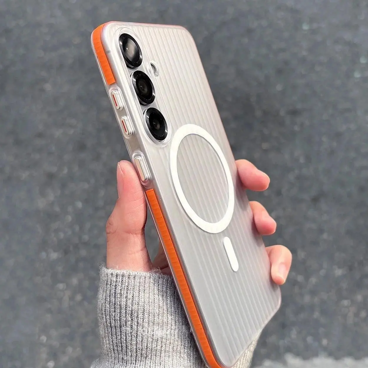 Slim Matte Corrugated For Magsafe Magnetic Case For Samsung Galaxy S26 S25 S24 Ultra Plus Non-slip Frame Shockproof Hard Cover