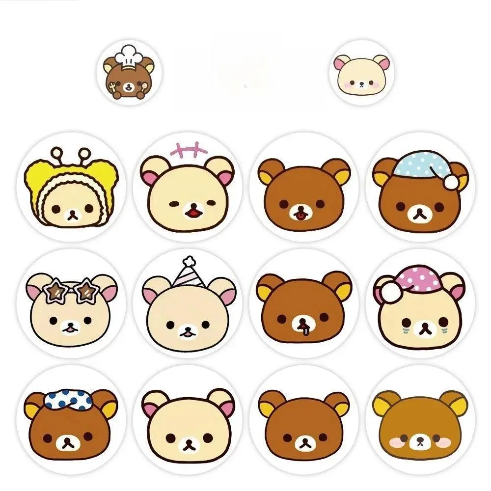500PCS Kawaii Rilakkuma Anime Stickers Cute Cartoon for Phone Desktop Luggage Sticker DIY Girls Birthday Gift Kids Toy
