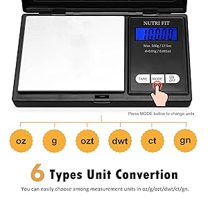 Gram Scale Digital Scale 0.01g Accuracy, 500g Small Pocket Scale Jewelry Scale, Weight for Food Ounces and Grams Kitchen Scale, Mg Scale for Powder Medicine Gold Weed, Portable