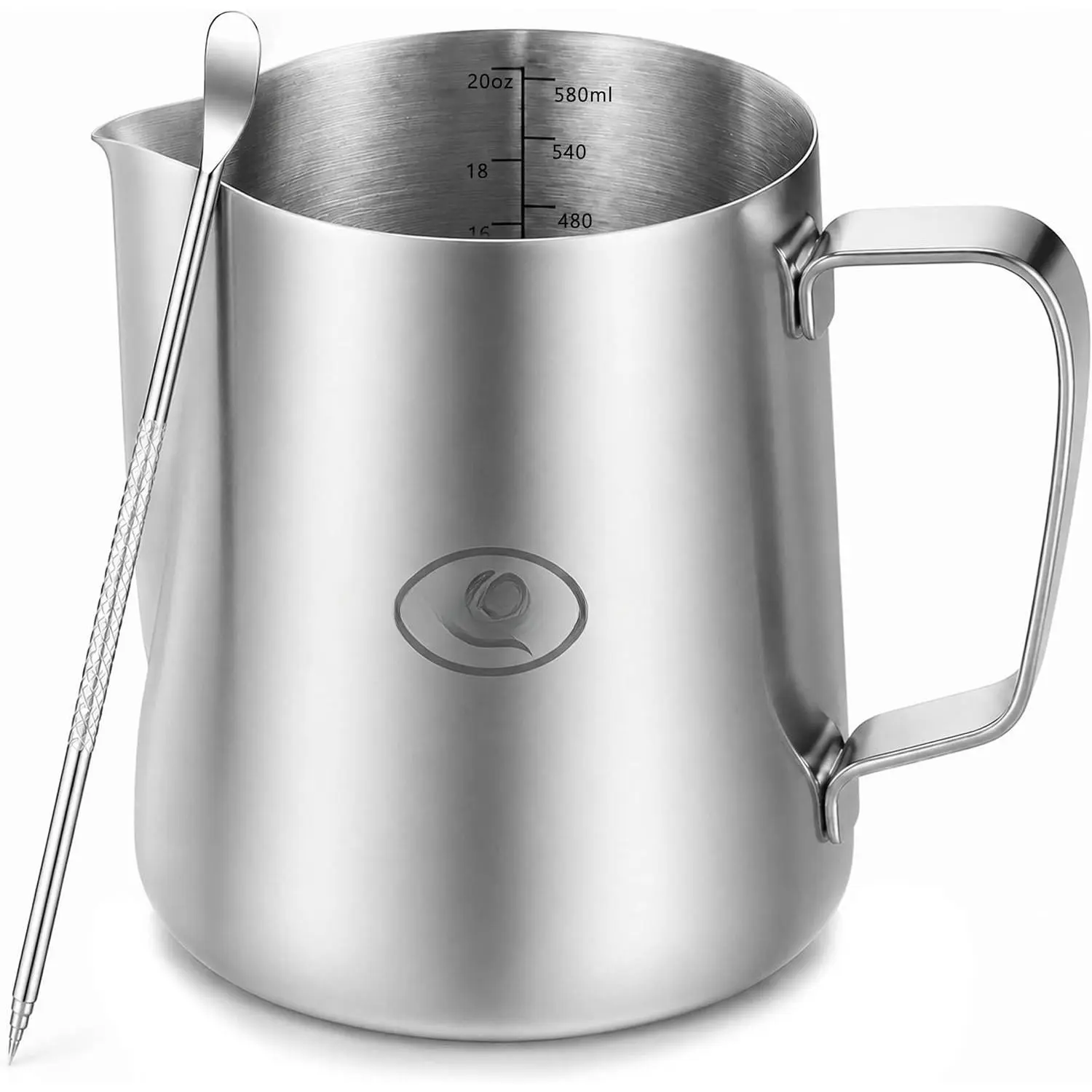 12oz Milk Frothing Pitcher, 304 Stainless Steel Latte Jug