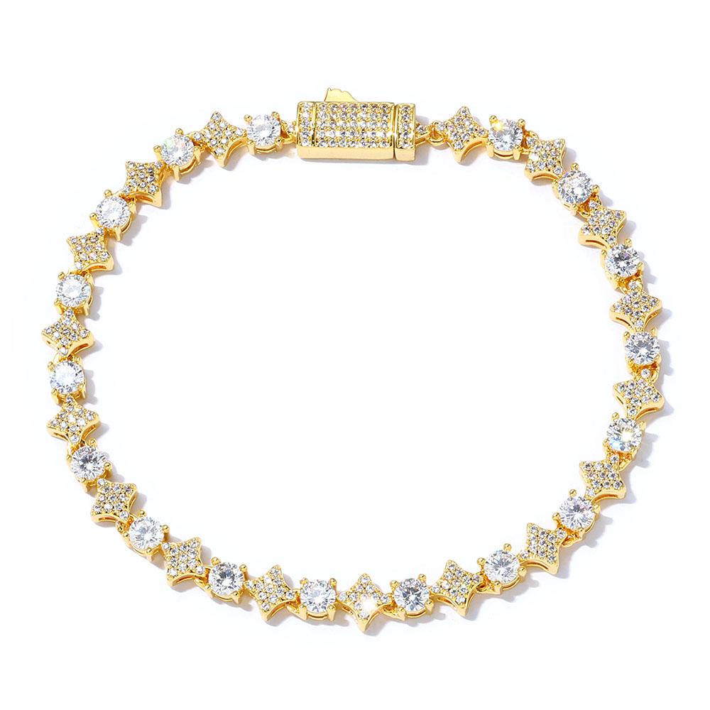 Premium Luxury Star Tennis 6MM Bracelet Hip Hop Zirconia Tennis Bracelet for Girl Boys Friends Jewelry Gift