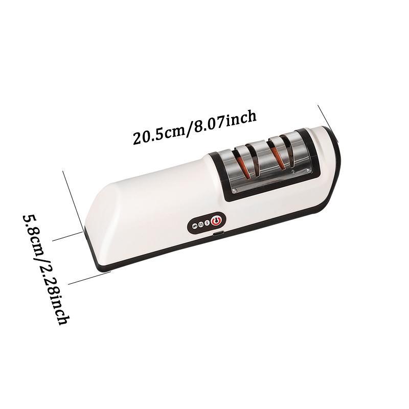 Electric Knife Sharpener, 1 Count USB Rechargeable Knife Sharpener, Adjustable Angle Sharpener for Kitchen Knife Grinding and Polishing Tool, Kitchenware