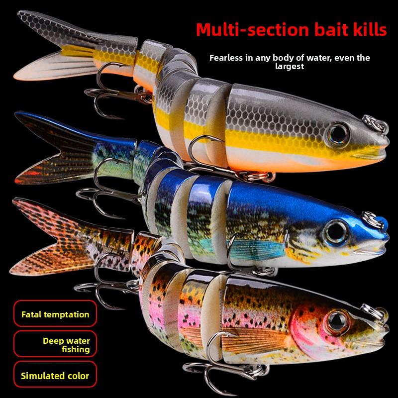 Multi Jointed Swimbait 13.5cm 19g Hard Fishing Lure Realistic 8-Segment Sinking Bionic Bait for Pike Bass Musky Freshwater Saltwater Fishing Tackle