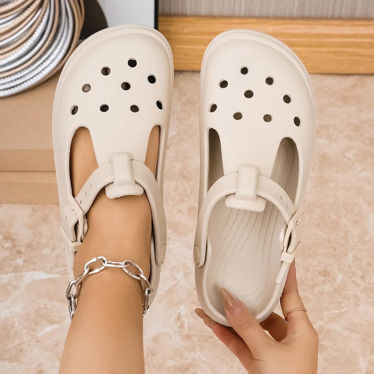 2025 Women's Summer Mary Jane Clogs EVA One-piece Slippers Sandals Footwear