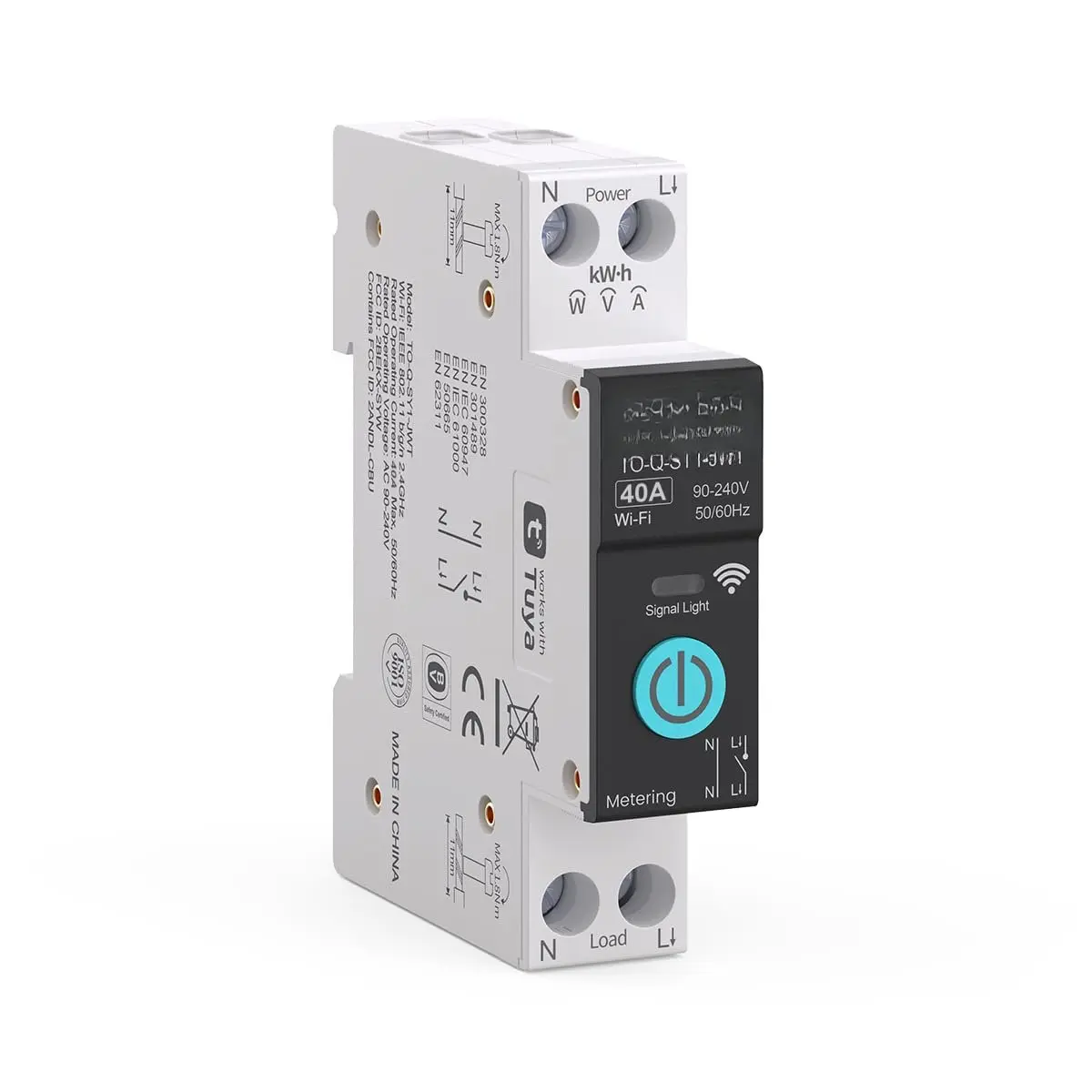 DIY 1P+N   , Work with Alexa and  Assistant for Voice Control, 6A with Energy ,  Life/Tuya APP Remote Control, Timer Functions, DIN Rail Mounted,FCC Certified