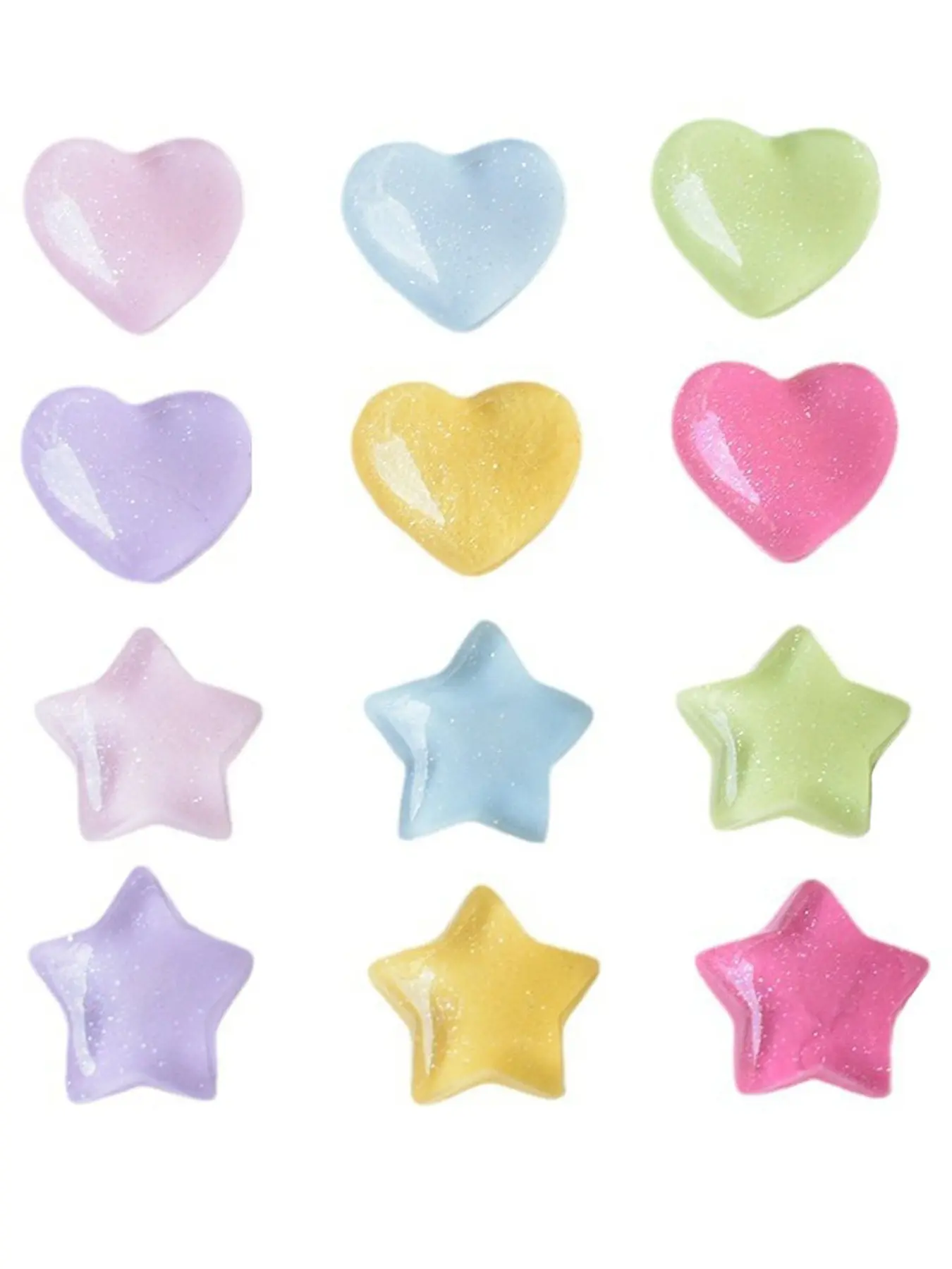 Crocs Shoe Accessories, 3D Macaron Color Star-Shaped Buckle, Morandi Heart Design, Stylish Footwear Decorations, Perfect for Crocs Lovers