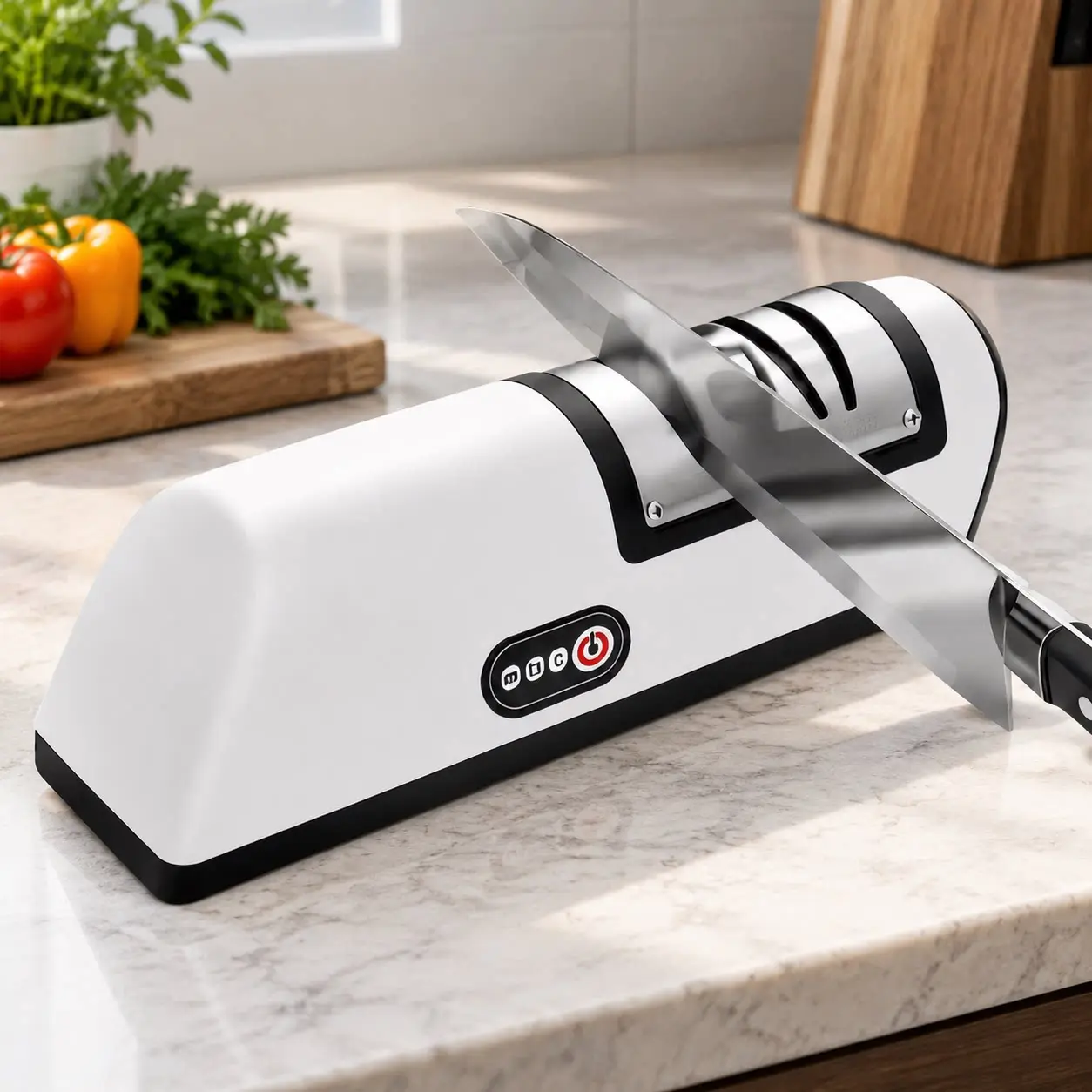 2-Speed Electric Knife Sharpener for Kitchen, Multi-Function Automatic Fast Sharpening Machine for Tungsten Carbide Chef Knives, Utility Blades and Scissors, Professional Blade Restorer Tool, Christmas Gifts for Home Cooks