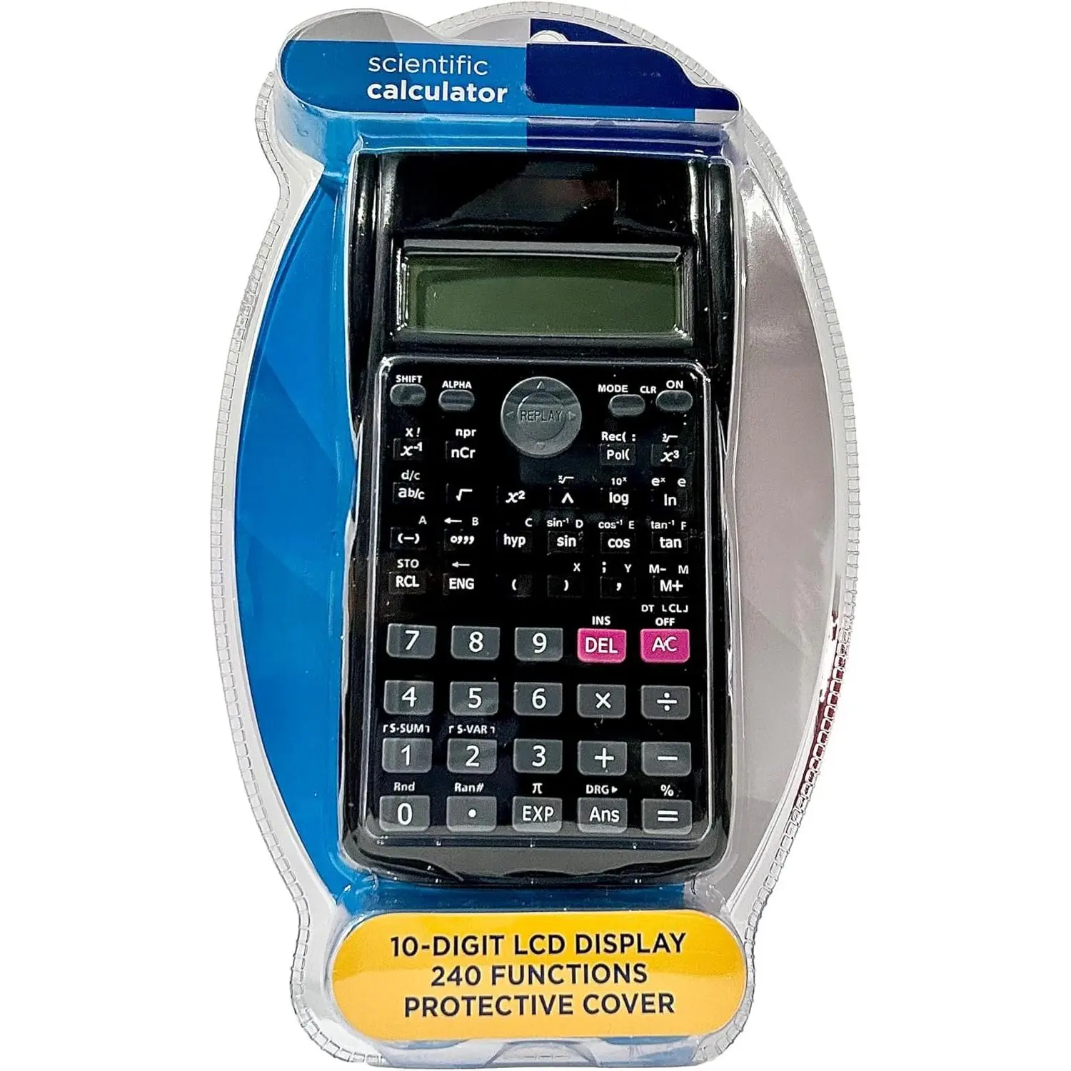 Scientific Calculator 10 Digit LCD Display with 240 Functions and Protective Flip Cover