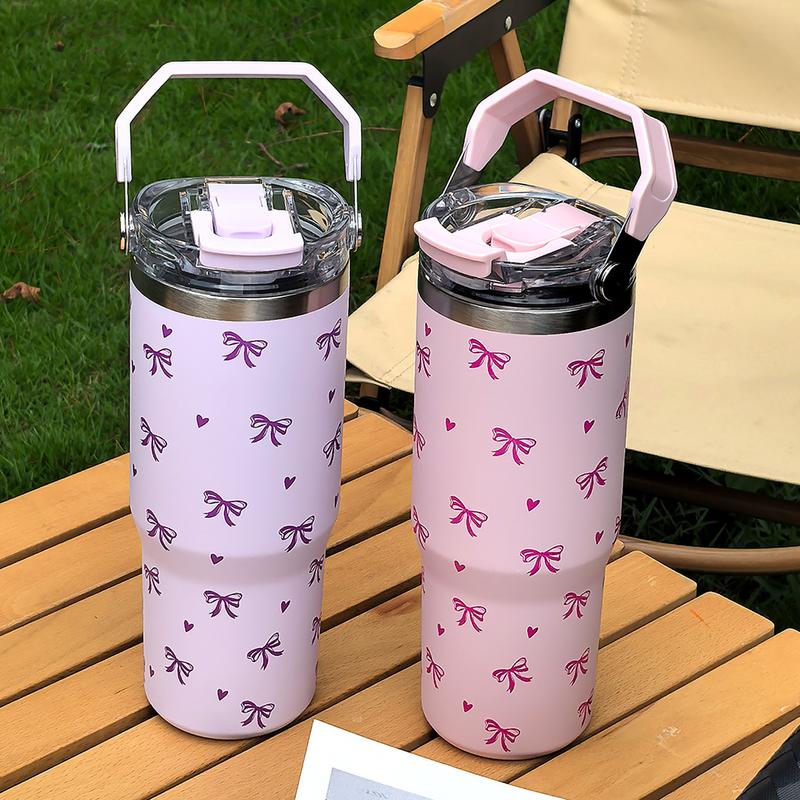 Insulated Stainless Steel Cup Tumbler, Butterfly Pattern, Dual-Layer Insulation, Leak-Proof Design, Perfect for Outdoor & Office Use #TOP PICKS