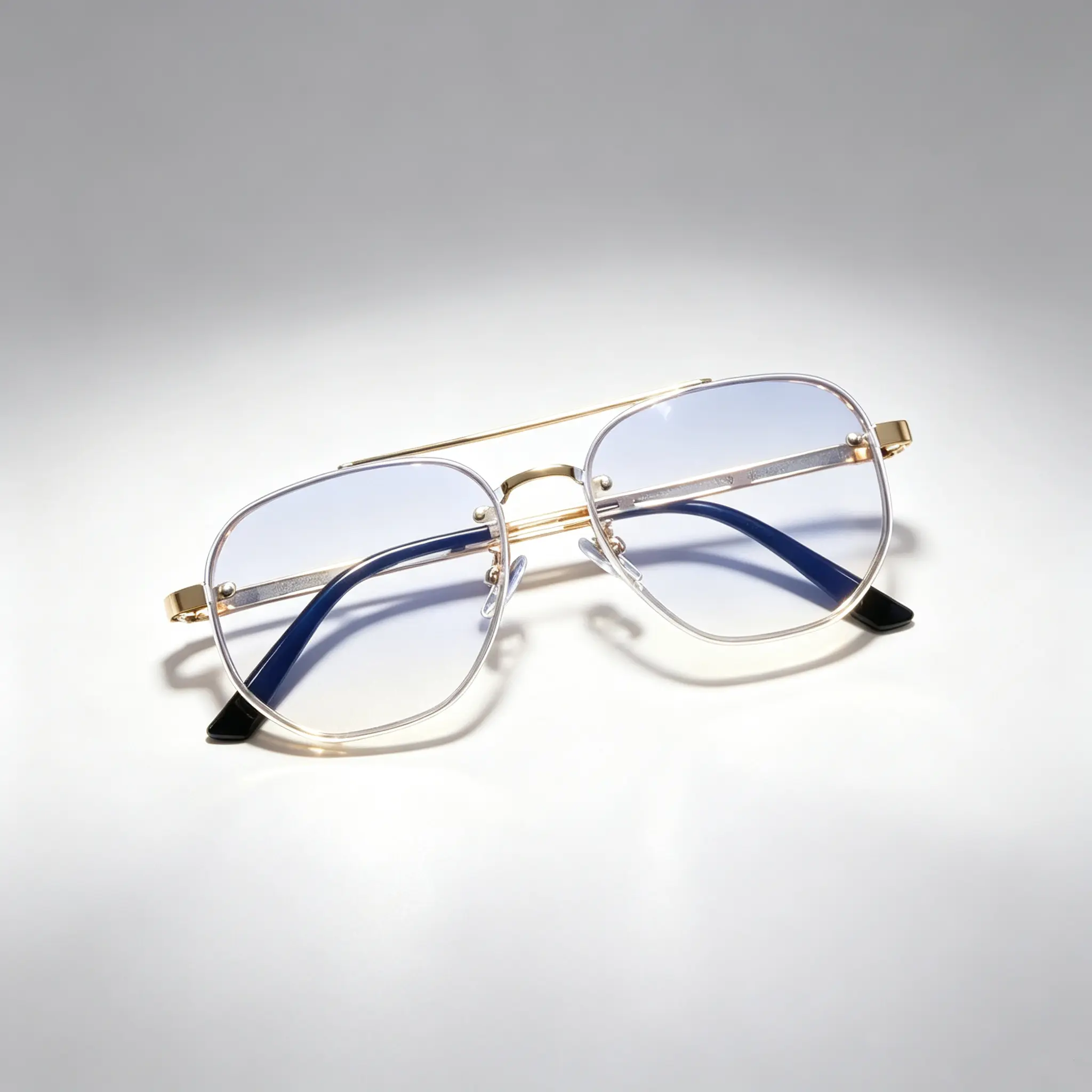 Men's Stylish Full Rim Square Eyewear - Lightweight Metal Frame, Tortoiseshell Top Bar, Gold Frames, Business Accessory for Watch Party & Festive Party Supplies (Mensfashion Accessory)