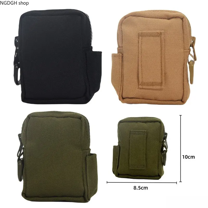 Tactical Bag - Mini Tactical Pouch Small Zipper EDC Bag Carabiner Belt Loop for Men Women Daily Outdoor Accessories