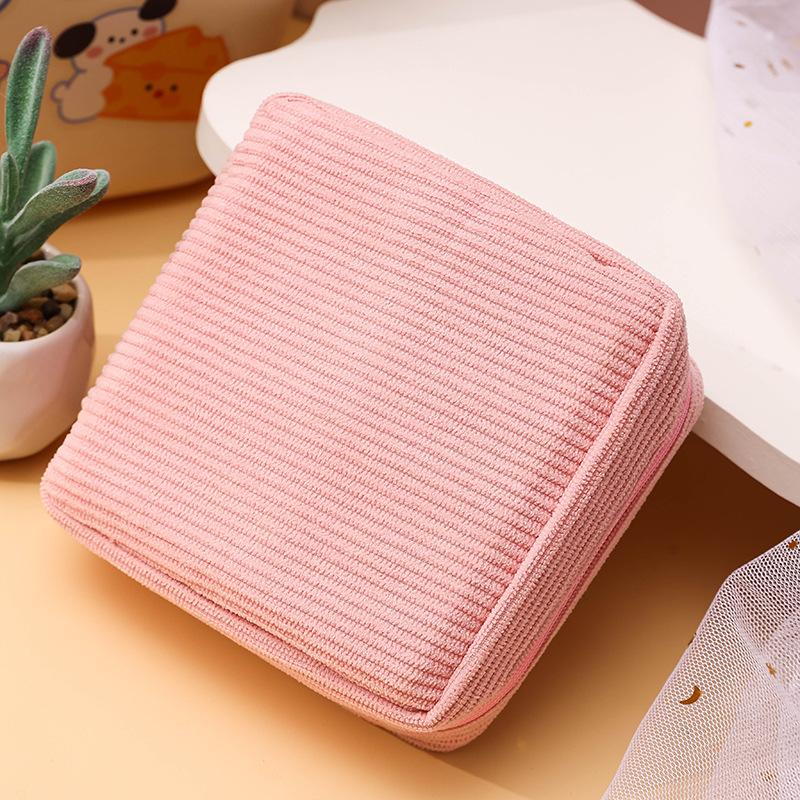 Portable Multi-Functional Minimalist Storage Bag, Lightweight, Large Capacity Sanitary Pad Organizer, Zipper Closure, Ideal for Travel and Daily Use