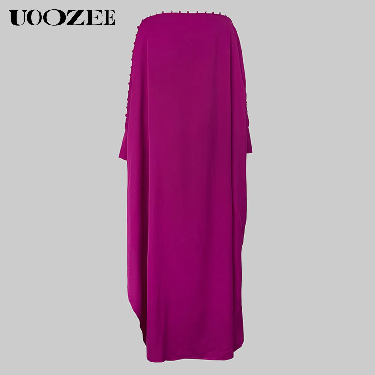 H-Line Loose Buttoned Solid Color Maxi Dresses Summer Long Sleeve