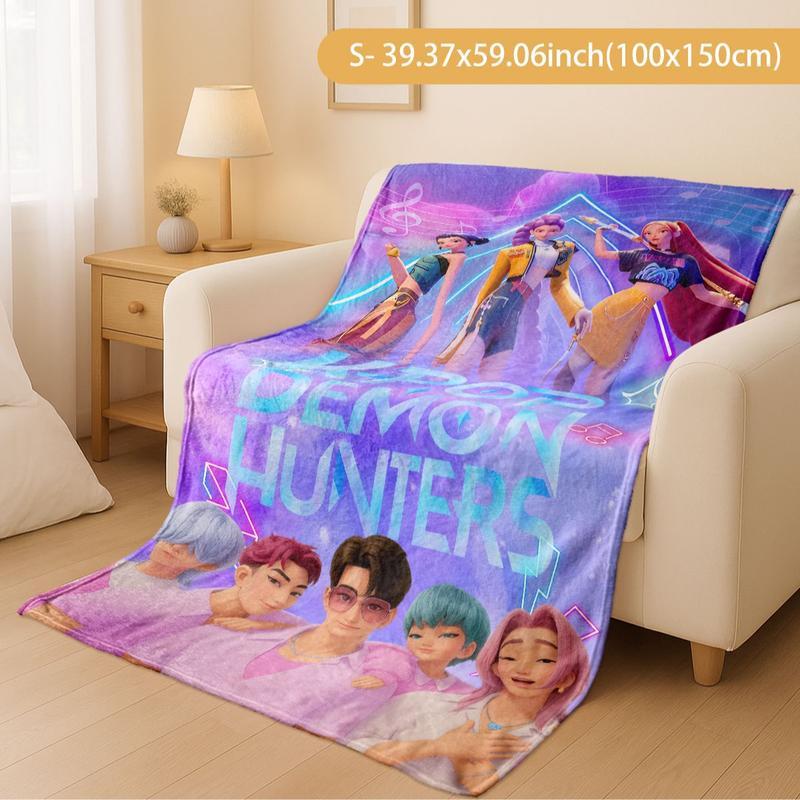 K-Pop Demon Hunters Blanket, Soft Warm Trendy Throw for Fans, Perfect Gift for K-Pop Lovers, Decorative Home Accessory