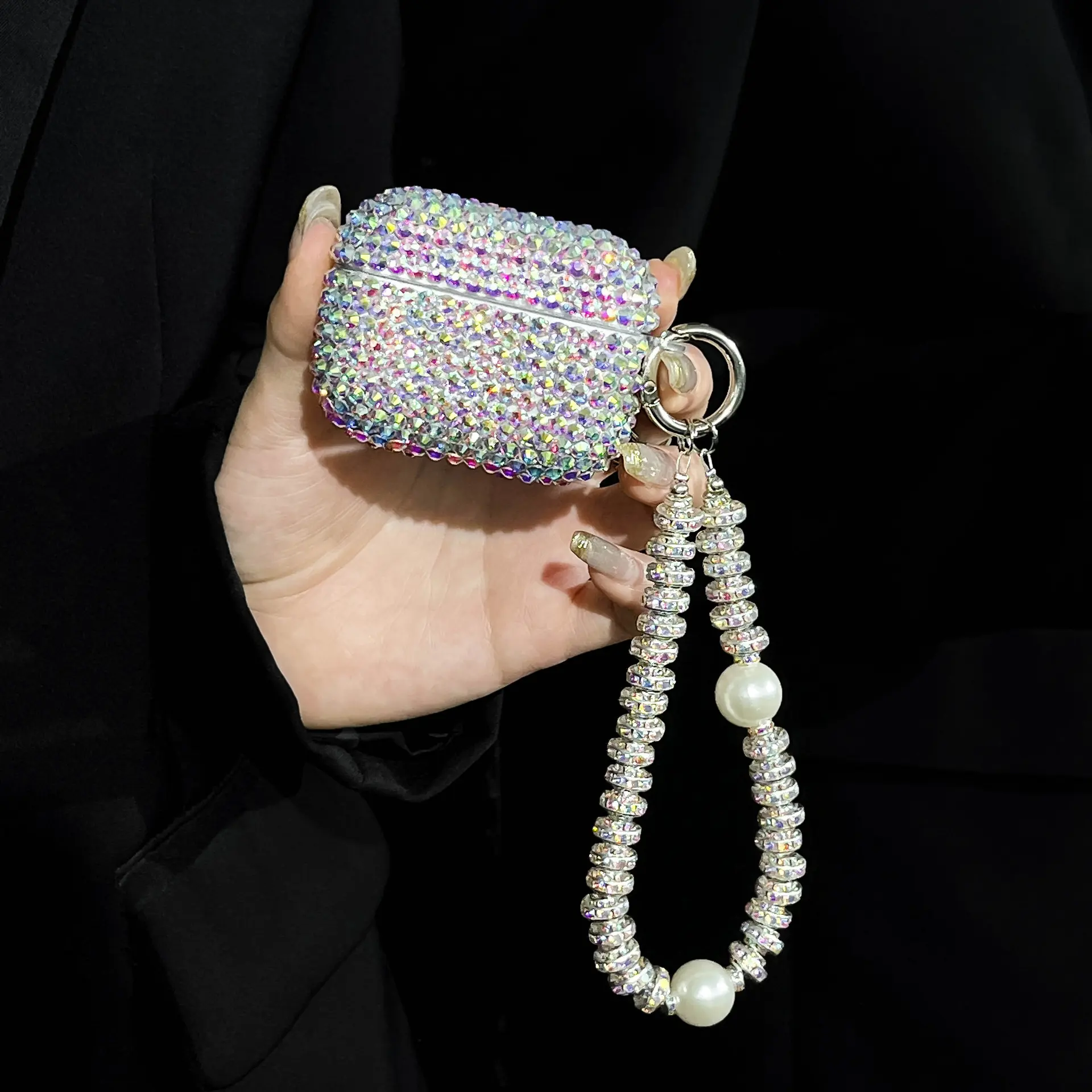 New Handmade Laser Rhinestone TPU Soft Protective Case Compatible with AirPods Pro 2, AirPods 1/2/3 Generations, Bling Anti‑Drop Wireless Earbud Cover