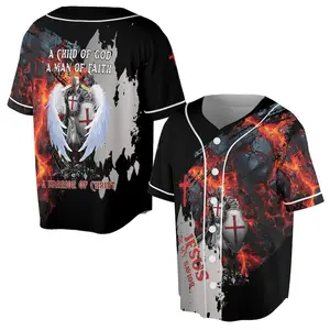 Jesus is My Savior Warrior Of Christ Baseball Jersey , Inspirational Religious Gifts for Men Women