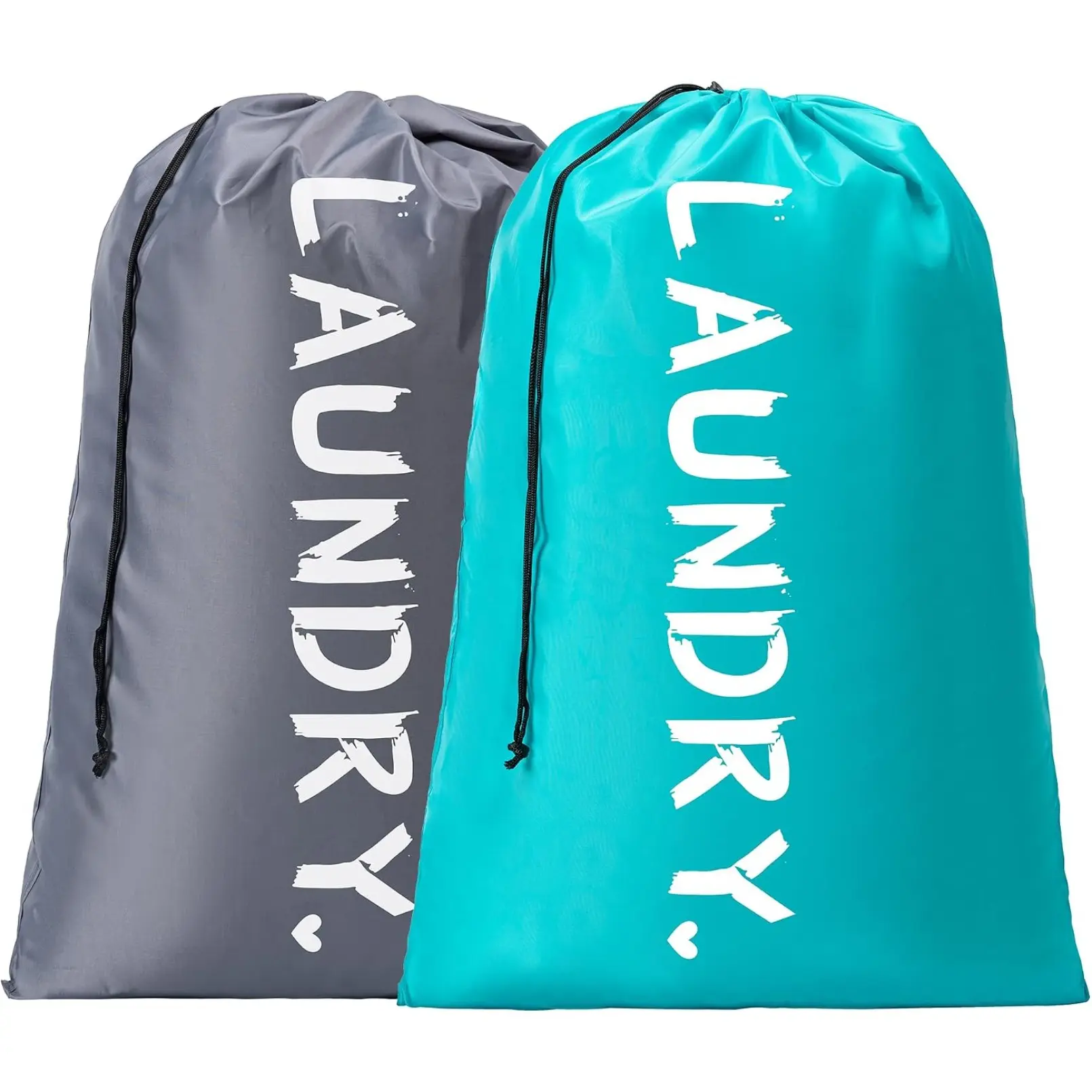 2 Pack XL Travel Laundry Bag, Machine Washable Dirty Clothes Organizer with Drawstring