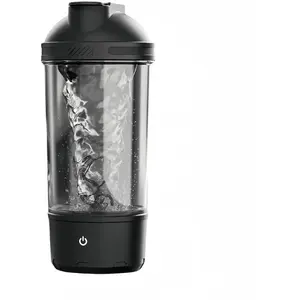 Electric Protein Shaker Bottle Automatic Stirring Mug Tritan Materia Cup Sports Health Cup Waterproof Rechargeable Cup (Black)