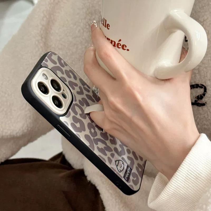 Fashion Leopard Pattern Phone Case with Ring Holder, Shockproof Phone Protective Cover, Phone Accessories Compatible with iPhone 17 16 15 14 13 12 11 Pro Max, Casing