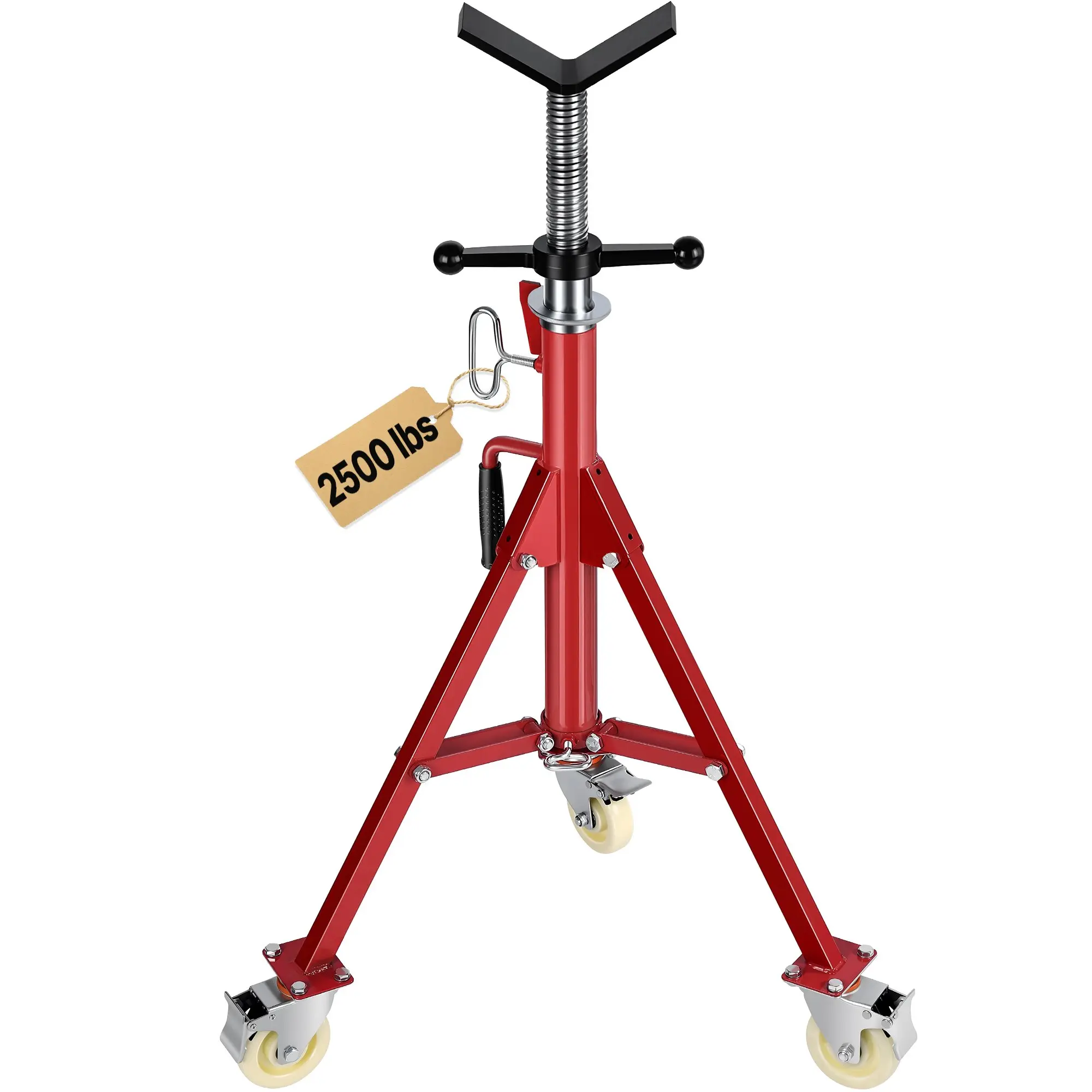 【DealsForYouDays】VEVOR Pipe Stand, V Head Pipe Stand Adjustable Height 20-37 Inch, 2500LBS Pipe Stands with Casters, Folding Portable Pipe Stands for 1/8 to 12 Inch Pipe Supporting