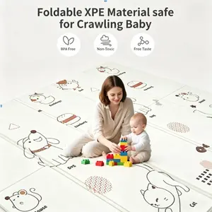 Baby play mat, 71* 47*0.24inch foldable activity mat, large foam crawling soft rug for children, suitable for crawling, learning, and playing|Double-sided|Reversible|Easy to clean