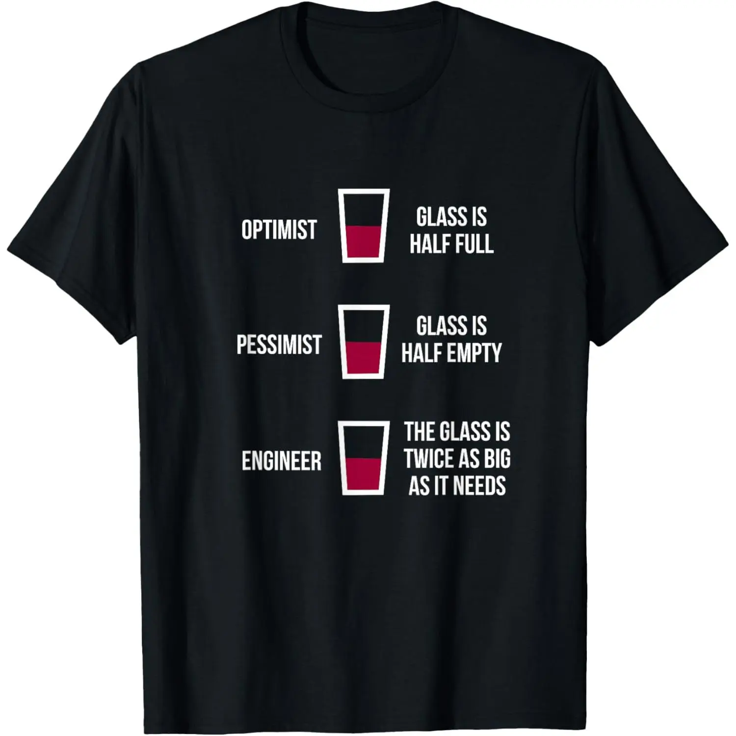 Unisex 100% Cotton Short Sleeve "Engineer Optimism" Funny Engineering Graphic T-Shirt, STEM Humor Tee, Engineer Gift Shirt, Soft Comfortable Casual Wear