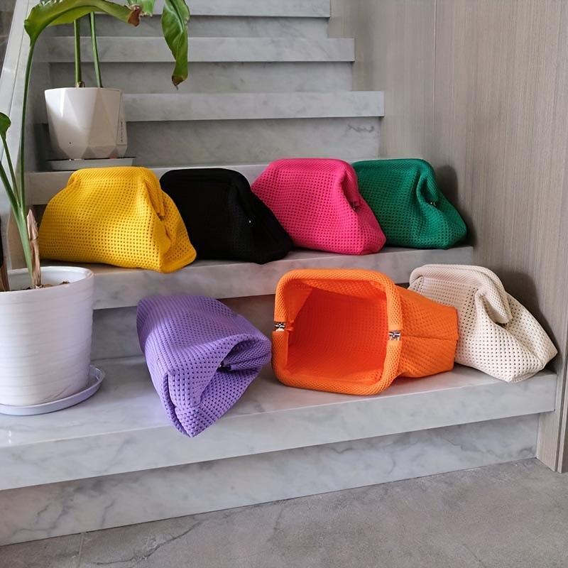 Storage Bag Polyester Summer Beach Clutch Bag Soft Elastic Small Crochet Handbag Breathable Large Capacity Purse Party Сумка