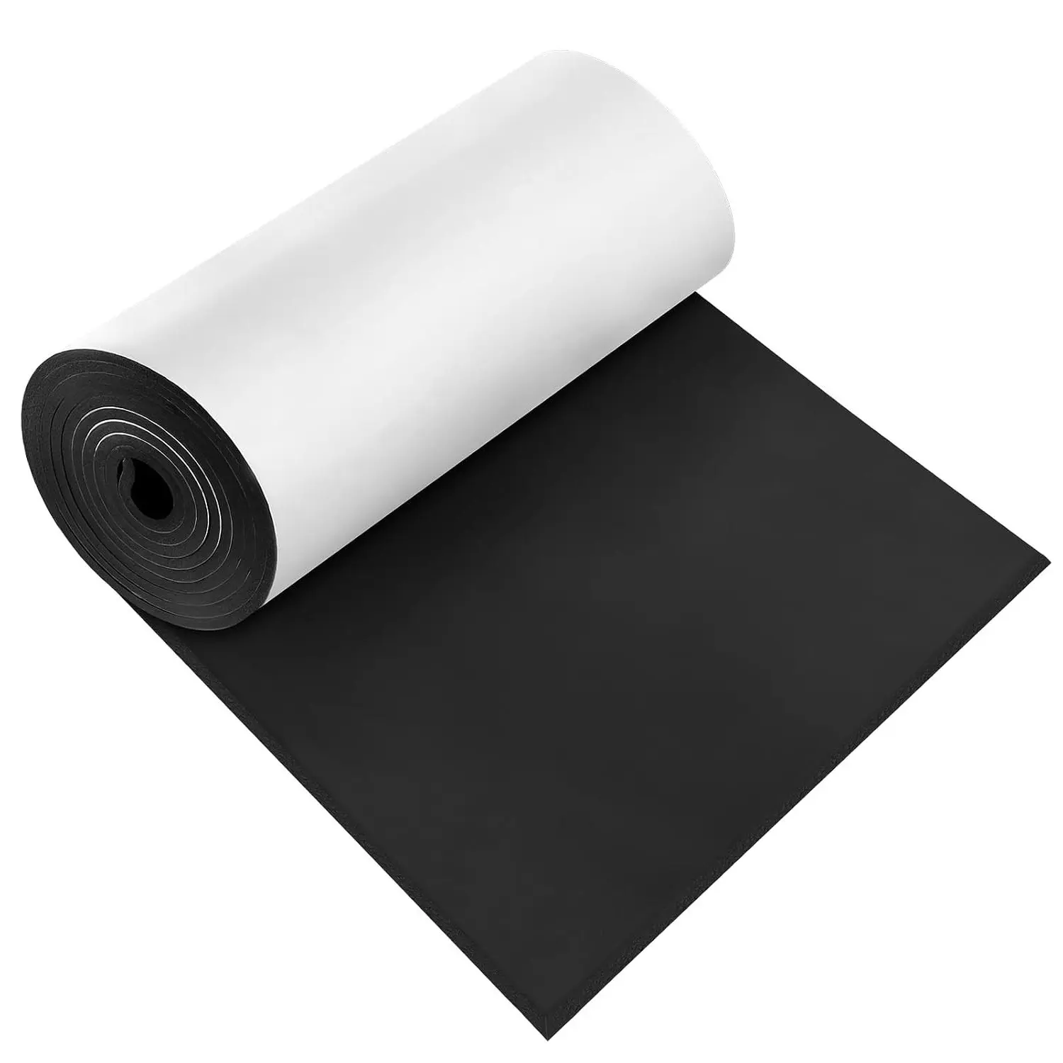 Self-Adhesive Closed Cell Neoprene Foam Rubber Sheet Roll, 12 Inch x 59 Inch x 1/2 Inch, Black Foam Padding for Shock Absorption, DIY, CraftsGift
