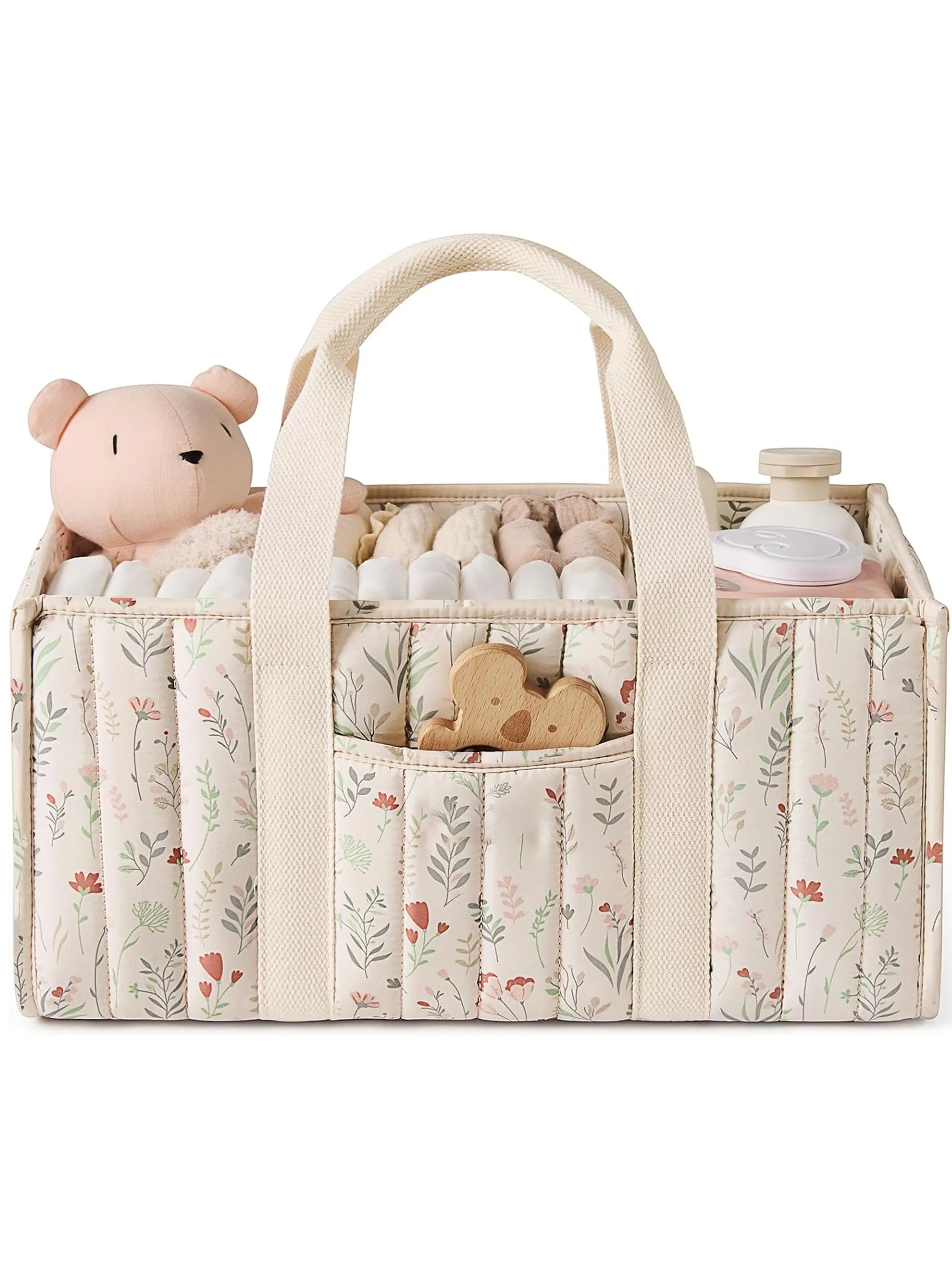 Baby Diaper Caddy - Large Organizer Tote Bag for Newborn essentials Boy or Girl - Baby Shower Basket - Nursery Must Haves - Registry Favorites - Newborn Caddie Car Travel
