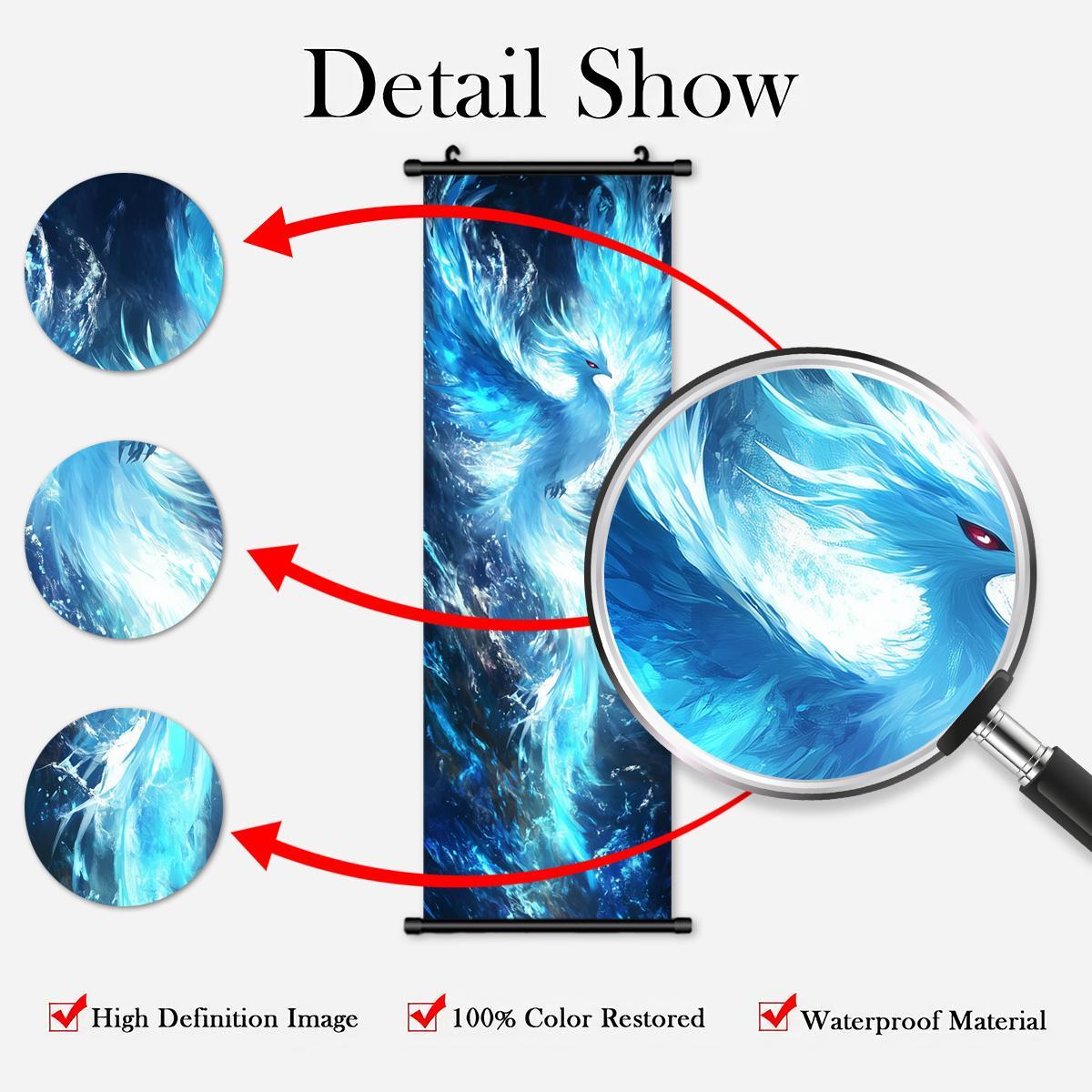 Creative Phoenix Pattern Wall Durable Decorative Tapestry Wall Mural, 3 Counts/set Modern Art Wall Decor, Wall Hanging Decor for Home Living Room Bedroom