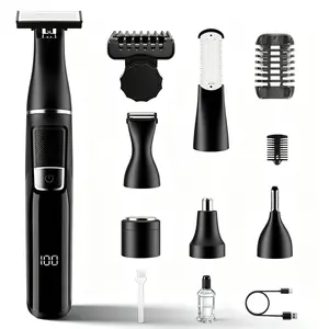Largner Men's Five-In-One Electric Trimmer Set, Nose Hair Trimmer, Beard Trimmer, Eyebrow Trimmer, Body Hair Trimmer, Professional Charging Clipper