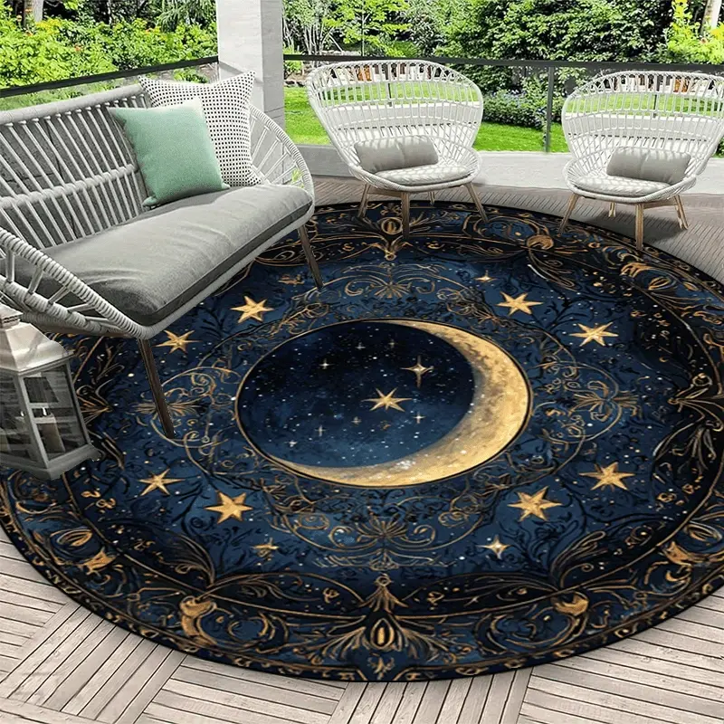 1pc Non-slip Resistant Round Rug Machine Washable Carpet for Entryway Living Room Bedroom Outdoor Patio Garden Yard Decor Rug Home Decor Room Decor Area Rug Tapestry