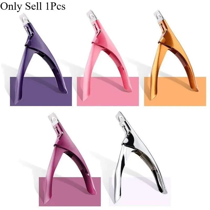Professional Fake Nail Cutter, U-Type Acrylic Nail Edge Trimmer, Stainless Steel Manicure Tool, Precision Nail Cipper Tips Cutter