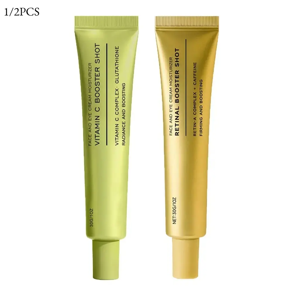 Booster Shot Skin Renewal Duo - Deep Vita C & Retinal for Day And Night Radiant Brightening, Daily Brightening, Enhancing Radiance, Pore Minimizing, Moisturizing, and Fades Dark Spots, Dark Spot Remove, Dark Spot Treatment | 1 fl oz + 1 fl oz