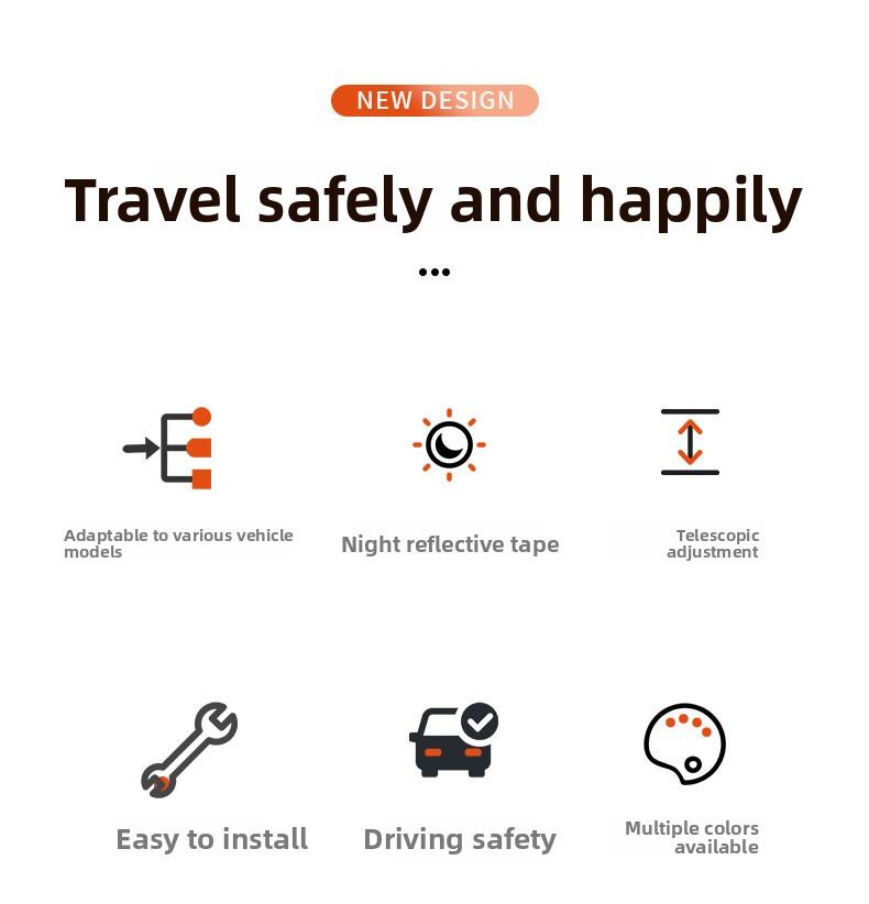 Dog Car Safety Seatbelt, Retractable Bungee Dog Leash, Shock Absorbing Reflective Safety Leash with Steel Buckle, Adjustable Length 20.87-29.53in for Pet Travel, Heavy Duty Vehicle Restraint for Small Medium Large Dogs, Anti-Pull Comfort Walking Leash