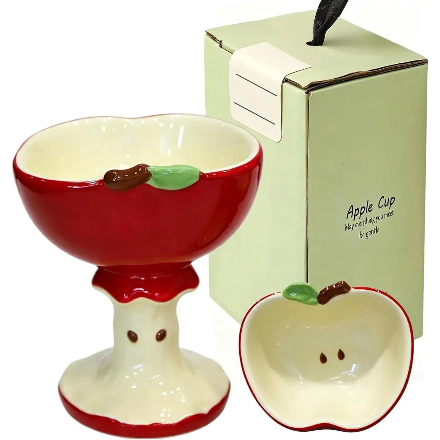 Ceramic Ice Cream Bowl, Deep Dessert Bowl, Shatterproof  | 12.9oz Large Capacity, Serving Bowl for Sundae, Yogurt, Fruit Salad, Snacks, Ideal for  Kitchen, Party & Daily Use