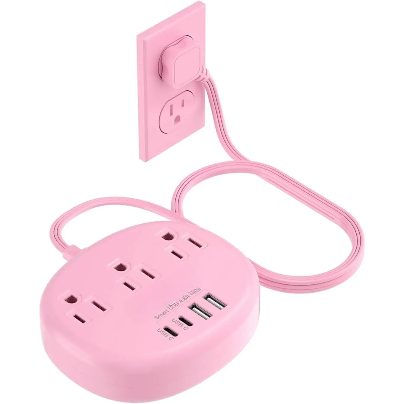 Extension Cord with USB C - 5 FT Kawaii Power Strip | 1625W Cute Extension Cord with 3 AC Outlet 4 USB (24W/4.8A), Compact for Cute  Kawaii Desk  Essentials