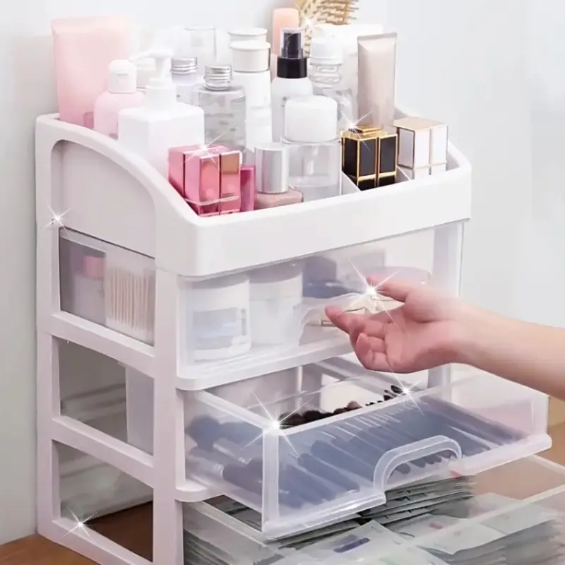 One multi-layer drawer-style cosmetic storage box - Transparent jewelry and cosmetics storage box - The ideal gift for beauty enthusiasts and women, perfume storage box