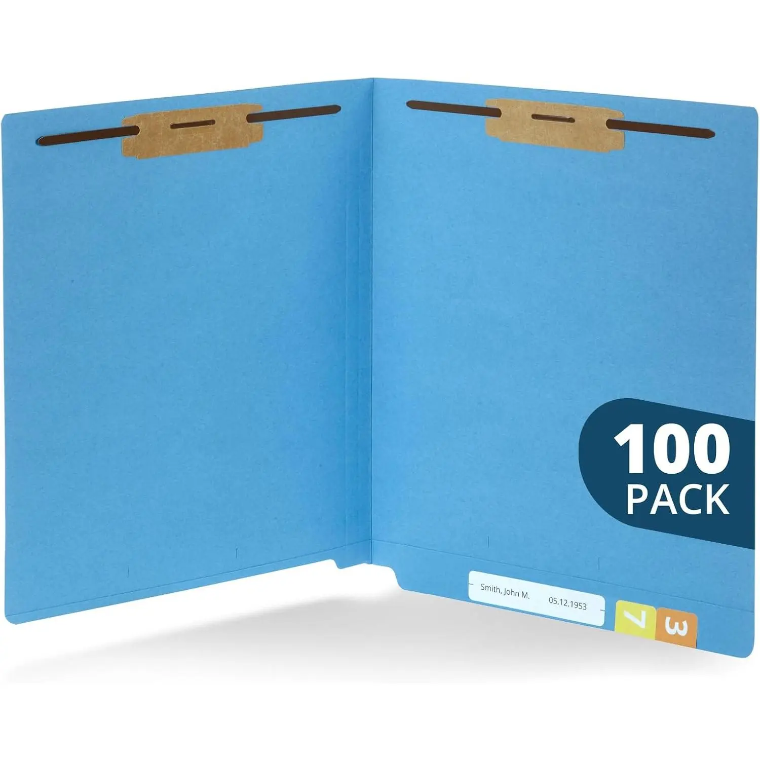 100 End Tab Fastener File Folders,