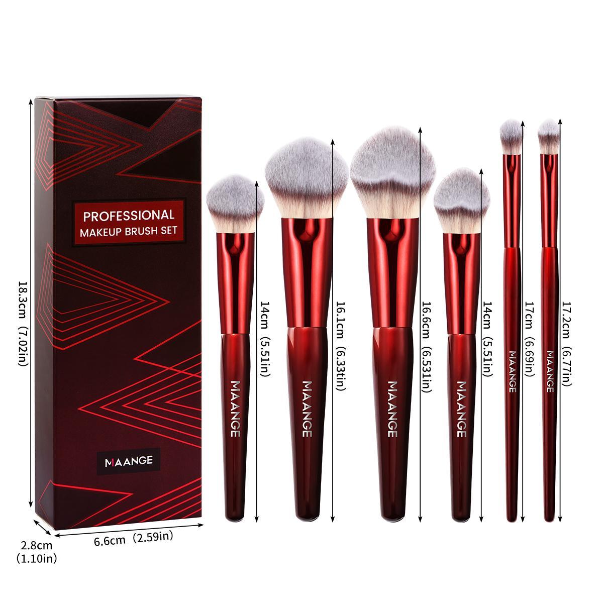 6 Counts/set Makeup Brushes, Foundation Blush Powder Eyeshadow Contour Brush, Smudge Brush, Makeup Blending Brush, Glam Makeup Tools with Soft Fiber and Skin Friendly for Easy Carrying, Cosmetics, Face Multifunctional Beauty Travel Brush, Makeup Brush Kit