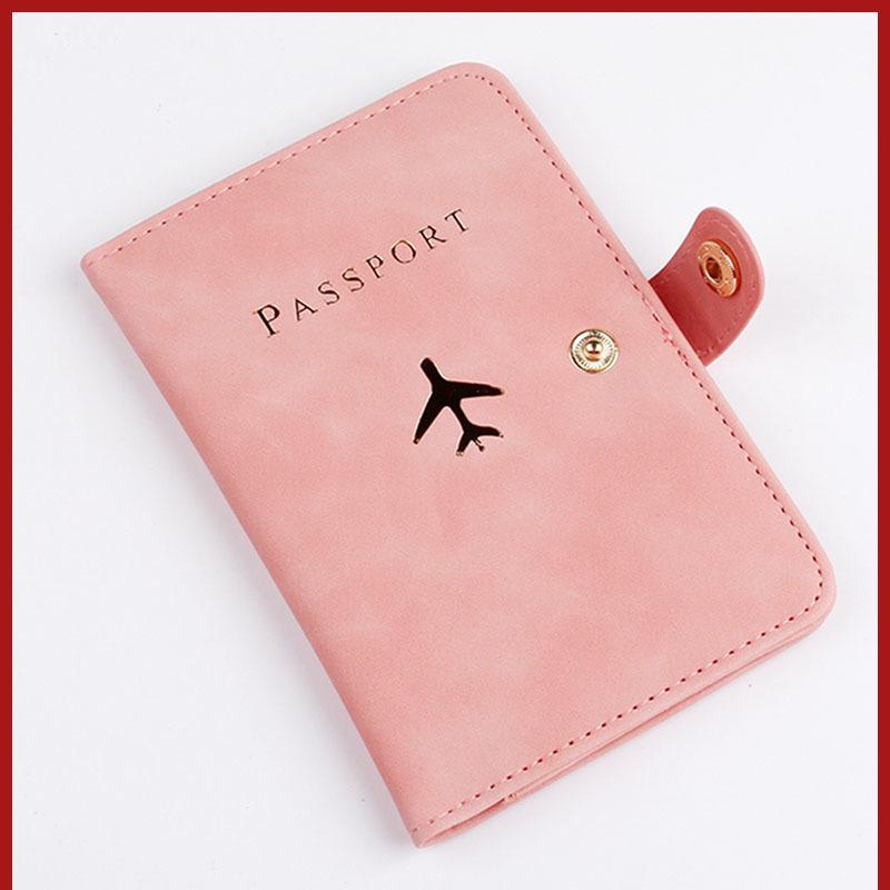 Leather Passport Holder Covers Case Waterproof Travel Credit Card Wallet Cute Passport Book for Women/Men Buckle Passport Cover