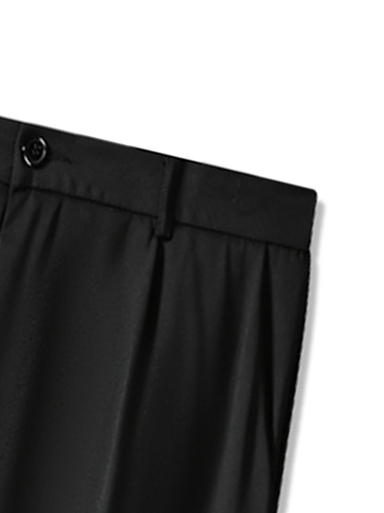 Men's Solid Pocket Straight Leg Pants, Regular Fit Casual Comfy Trousers for Office Work Business Formal, Men's Bottoms for All Seasons, Casual Plain Trousers, Menswear