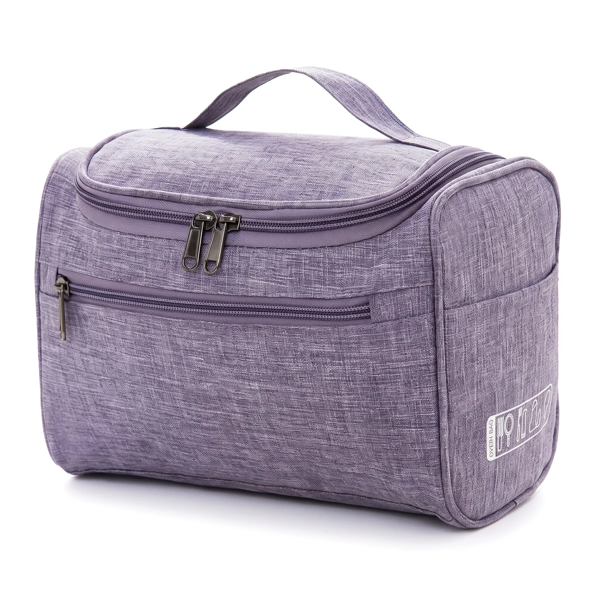 Large Capacity PU Leather Travel Toiletry Bag with Zipper, Multifunctional Portable Handheld Hook Storage Bag, Practical Cosmetics Makeup Organizer for Indoor Bedroom Bathroom, Travel Bag