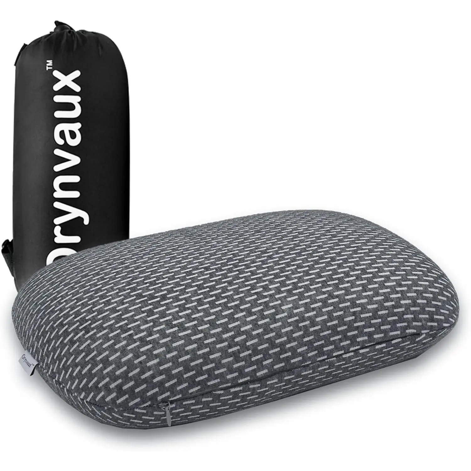 Memory Foam Travel Pillow - Lightweight, Compact Camping Pillow with Removable Cover, Easy Clean, Portable, Includes Storage Bag for Airplane Travel, Camping